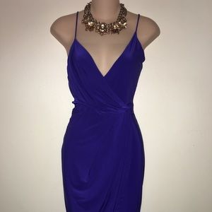 Formal/cocktail blue v neck dress